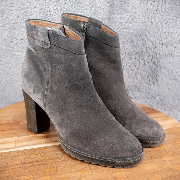 Biala Shoes - BIALA Womens 'Kelsey' Dark Gray Suede Short Booties Sz 37 EU 6 US